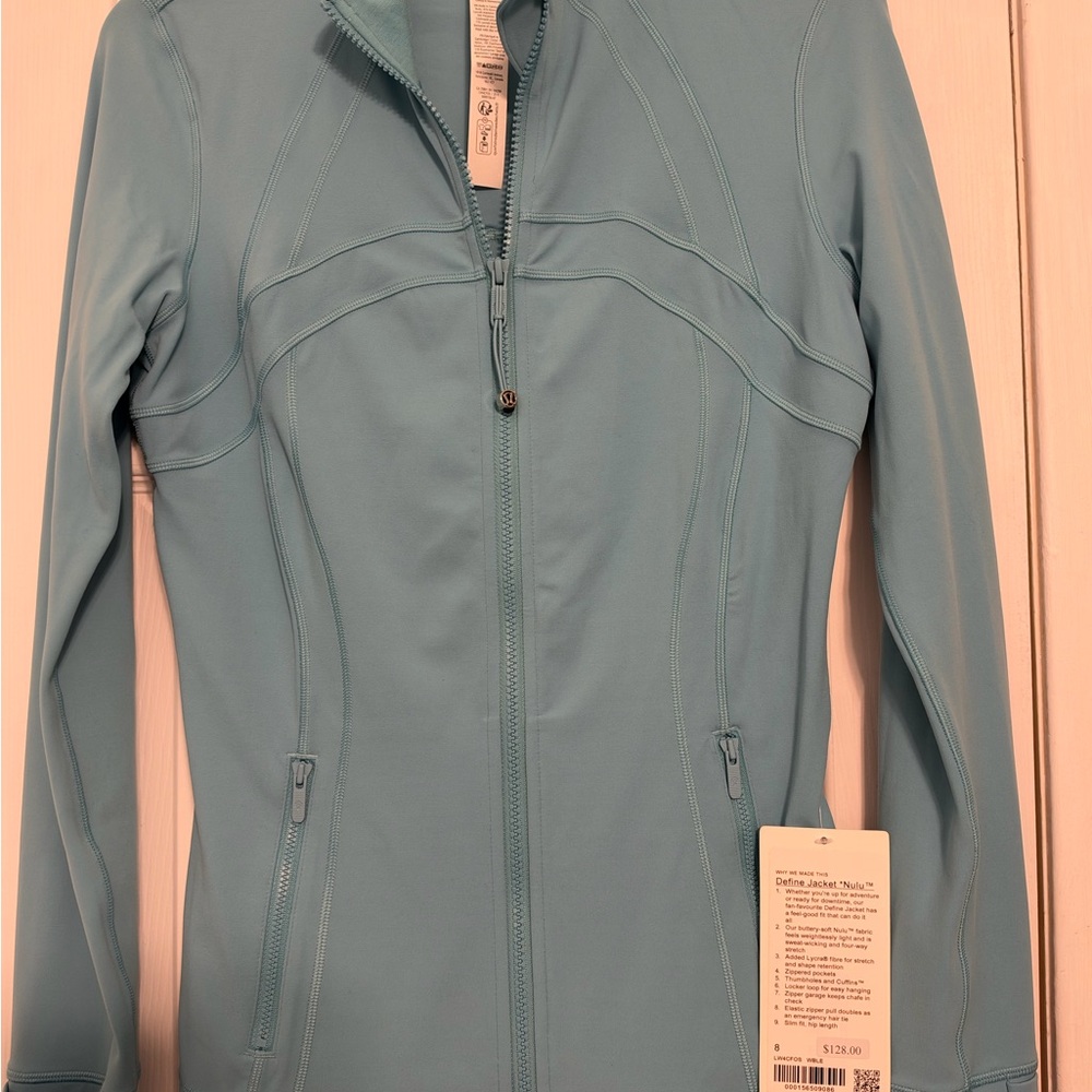 lululemon athletica light blue zip-up utility jacket